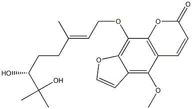 (R,S)-5-METHOXY-8-((6,7-DIHYDROXY-3,7-DIMETHYL-2-OCTENYL)OXY)PSORALEN Struktur