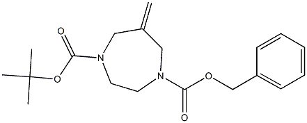 6-Methylene-[1,4]diazepane-1,4-dicarboxylic acid 1-benzyl ester 4-tert-butyl ester Struktur