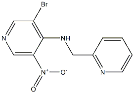 3-bromo-5-nitro-N-(pyridin-2-ylmethyl)pyridin-4-amine Struktur