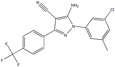 5-amino-1-(3-chloro-5-methylphenyl)-3-[4-(trifluoromethyl)phenyl]-1H-pyrazole-4-carbonitrile Struktur