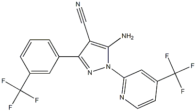 5-Amino-3-(3-trifluoromethyl-phenyl)-1-(4-trifluoromethyl-pyridin-2-yl)-1H-pyrazole-4-carbonitrile Struktur