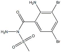 N-METHANESULPHONYL-2-AMINO-3,5-DIBROMOBENZOYL HYDRAZIDE Struktur