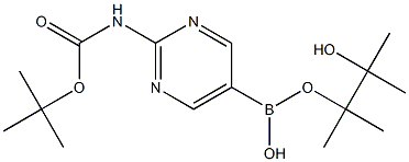 2-(BOC-AMINO)PYRIMIDINE-5-BORONIC ACID PINACOL ESTER Struktur