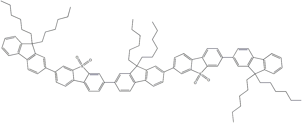 2,7-Bis[7-(9,9-di-n-hexylfluoren-2-yl)dibenzothiophene-S,S-dioxide-3-yl]-9,9-di-n-hexylfluorene Struktur