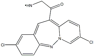 2,8-DICHLORO-11-(GLYCYL-N-YL) DIBENZO(B,F)DIAZEPINE Struktur