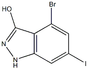 4-BROMO-6-IODO-3-HYDROXYINDAZOLE Struktur