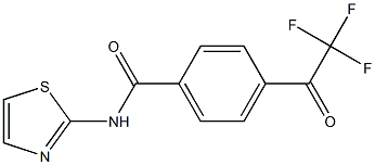 N-(1,3-thiazol-2-yl)-4-(2,2,2-trifluoroacetyl)benzenecarboxamide Struktur