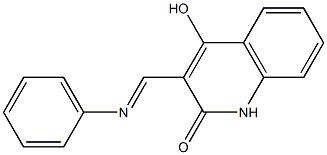 4-hydroxy-3-[(phenylimino)methyl]-1,2-dihydroquinolin-2-one Struktur