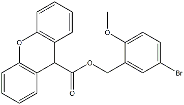 5-bromo-2-methoxybenzyl 9H-xanthene-9-carboxylate Struktur