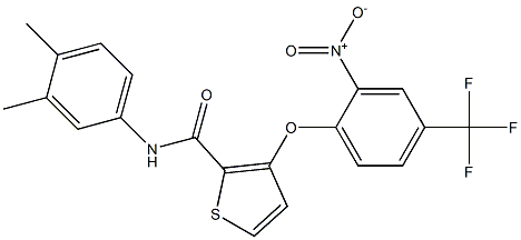 N-(3,4-dimethylphenyl)-3-[2-nitro-4-(trifluoromethyl)phenoxy]-2-thiophenecarboxamide Struktur