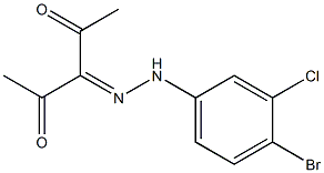 3-[2-(4-bromo-3-chlorophenyl)hydrazono]pentane-2,4-dione Struktur