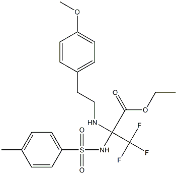 ethyl 3,3,3-trifluoro-2-[(4-methoxyphenethyl)amino]-2-{[(4-methylphenyl)sulfonyl]amino}propanoate Struktur