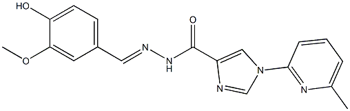 N'-[(E)-(4-hydroxy-3-methoxyphenyl)methylidene]-1-(6-methyl-2-pyridinyl)-1H-imidazole-4-carbohydrazide Struktur