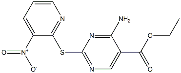 ethyl 4-amino-2-[(3-nitro-2-pyridyl)thio]pyrimidine-5-carboxylate Struktur