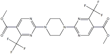 methyl 2-{4-[5-(methoxycarbonyl)-4-(trifluoromethyl)pyrimidin-2-yl]piperazino}-4-(trifluoromethyl)pyrimidine-5-carboxylate Struktur