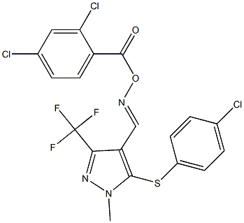 N-{[5-[(4-chlorophenyl)sulfanyl]-1-methyl-3-(trifluoromethyl)-1H-pyrazol-4-yl]methylene}-N-[(2,4-dichlorobenzoyl)oxy]amine Struktur