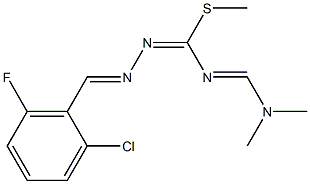 methyl N-(2-chloro-6-fluorobenzylidene)-{[(dimethylamino)methylidene]amino}methanehydrazonothioate Struktur