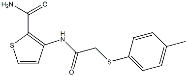 3-({2-[(4-methylphenyl)thio]acetyl}amino)thiophene-2-carboxamide Struktur