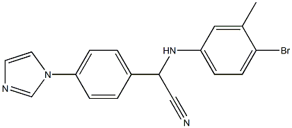 2-(4-bromo-3-methylanilino)-2-[4-(1H-imidazol-1-yl)phenyl]acetonitrile Struktur