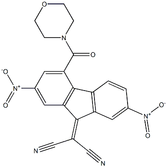 2-[4-(morpholinocarbonyl)-2,7-dinitro-9H-fluoren-9-yliden]malononitrile Struktur