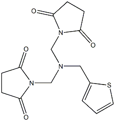 1-{[[(2,5-dioxotetrahydro-1H-pyrrol-1-yl)methyl](2-thienylmethyl)amino]methyl}pyrrolidine-2,5-dione Struktur