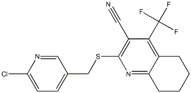 2-{[(6-chloro-3-pyridinyl)methyl]sulfanyl}-4-(trifluoromethyl)-5,6,7,8-tetrahydro-3-quinolinecarbonitrile Struktur