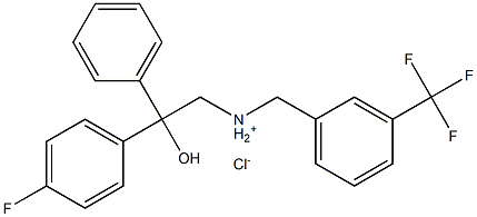 2-(4-fluorophenyl)-2-hydroxy-2-phenyl-N-[3-(trifluoromethyl)benzyl]-1-ethanaminium chloride Struktur