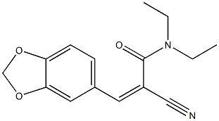 (Z)-3-(1,3-benzodioxol-5-yl)-2-cyano-N,N-diethyl-2-propenamide Struktur