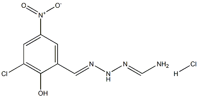 N'-(3-chloro-2-hydroxy-5-nitrobenzylidene)aminomethanehydrazonamide hydrochloride Struktur