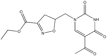 ethyl 5-{[5-acetyl-2,4-dioxo-3,4-dihydro-1(2H)-pyrimidinyl]methyl}-4,5-dihydro-3-isoxazolecarboxylate Struktur