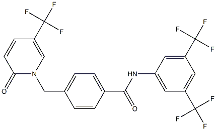 N-[3,5-bis(trifluoromethyl)phenyl]-4-{[2-oxo-5-(trifluoromethyl)-1(2H)-pyridinyl]methyl}benzenecarboxamide Struktur