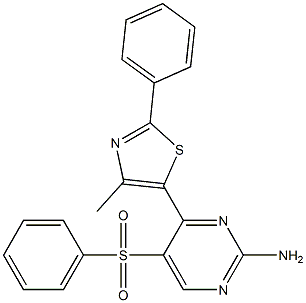 4-(4-methyl-2-phenyl-1,3-thiazol-5-yl)-5-(phenylsulfonyl)-2-pyrimidinamine Struktur