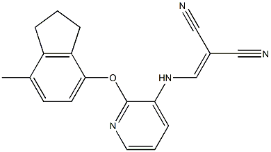 2-[({2-[(7-methyl-2,3-dihydro-1H-inden-4-yl)oxy]-3-pyridyl}amino)methylidene]malononitrile Struktur