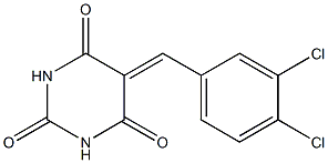 5-(3,4-dichlorobenzylidene)hexahydropyrimidine-2,4,6-trione Struktur