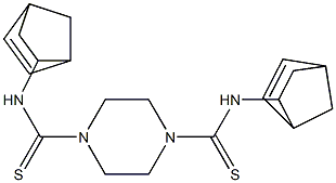 N1,N4-dibicyclo[2.2.1]hept-5-en-2-ylpiperazine-1,4-dicarbothioamide Struktur