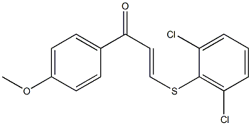 3-[(2,6-dichlorophenyl)thio]-1-(4-methoxyphenyl)prop-2-en-1-one Struktur