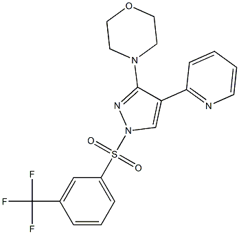 4-(4-(2-pyridinyl)-1-{[3-(trifluoromethyl)phenyl]sulfonyl}-1H-pyrazol-3-yl)morpholine Struktur