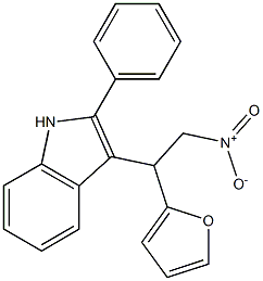 3-[1-(2-furyl)-2-nitroethyl]-2-phenyl-1H-indole Struktur