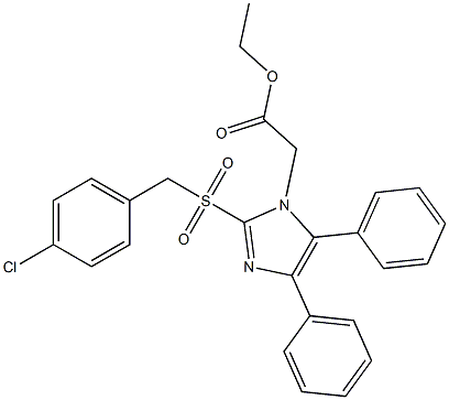 ethyl 2-{2-[(4-chlorobenzyl)sulfonyl]-4,5-diphenyl-1H-imidazol-1-yl}acetate Struktur