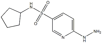 N-cyclopentyl-6-hydrazinopyridine-3-sulfonamide Struktur