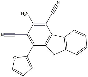 3-amino-1-(2-furyl)-9H-fluorene-2,4-dicarbonitrile Struktur