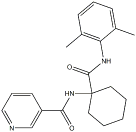 N-{1-[(2,6-dimethylanilino)carbonyl]cyclohexyl}nicotinamide Struktur