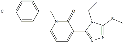 1-(4-chlorobenzyl)-3-[4-ethyl-5-(methylsulfanyl)-4H-1,2,4-triazol-3-yl]-2(1H)-pyridinone Struktur