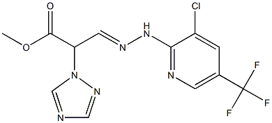 methyl 3-{(E)-2-[3-chloro-5-(trifluoromethyl)-2-pyridinyl]hydrazono}-2-(1H-1,2,4-triazol-1-yl)propanoate Struktur