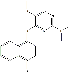 N-{4-[(4-chloro-1-naphthyl)oxy]-5-methoxy-2-pyrimidinyl}-N,N-dimethylamine Struktur