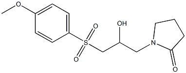 1-{2-hydroxy-3-[(4-methoxyphenyl)sulfonyl]propyl}-2-pyrrolidinone Struktur