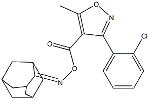 3-(2-chlorophenyl)-5-methyl-4-{[(tricyclo[3.3.1.1~3,7~]dec-2-ylideneamino)oxy]carbonyl}isoxazole Struktur