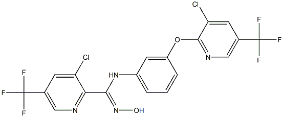 3-chloro-N-(3-{[3-chloro-5-(trifluoromethyl)-2-pyridinyl]oxy}phenyl)-N'-hydroxy-5-(trifluoromethyl)-2-pyridinecarboximidamide Struktur