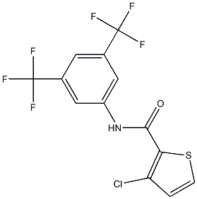 N2-[3,5-di(trifluoromethyl)phenyl]-3-chlorothiophene-2-carboxamide Struktur