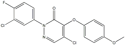 5-chloro-2-(3-chloro-4-fluorophenyl)-4-(4-methoxyphenoxy)-2,3-dihydropyridazin-3-one Struktur